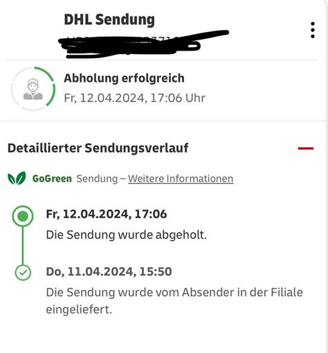 die sendung wurde abgeholt.